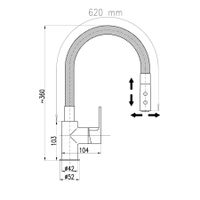 CO119.5/12CMATC COLORADO - смеситель кухонный, лейка 2 режима (кнопоч. перекл.), ЧЕРНЫЙ МАТОВЫЙ/ХРОМ — фото 2, Смесители для кухни