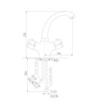 TRM26.5CMAT TERMOSTAT - смеситель для умывальника, высота 235 мм. ЧЕРНЫЙ МАТОВЫЙ — фото 2, Смесители для раковины