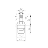 KA0501 кран букса керамическая к термостатическому смесителю, Kerox — фото 2, Краны