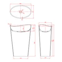 Раковина Onda grande округлая, белый матовый, MonteBianco арт-13008 — фото 5, Раковины напольные