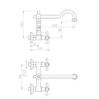 Товар: MORAVA RETRO - смеситель кухонный настенный, ЦВЕТ БРОНЗА арт-MK402.5/28SM - фото 2 MORAVA RETRO - смеситель кухонный настенный, ЦВЕТ БРОНЗА арт-MK402.5/28SM — фото 2, Смесители для кухни