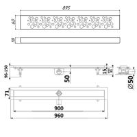 Товар: К-т водоотводящий желоб DP20-900 из нержавеющей стали + Декор. решетка DR20-900 арт-DP20900-DR20900 - фото 7 К-т водоотводящий желоб DP20-900 из нержавеющей стали + Декор. решетка DR20-900 арт-DP20900-DR20900 — фото 7, Душевые лотки