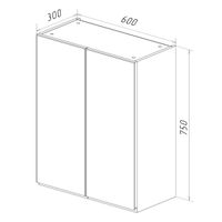 Шкаф Lemark VEON 60 см подвесной, 2-х дверный, цвет корпуса, фасада: Белый глянец арт-LM01V60SH — фото 6, Шкафы для ванной