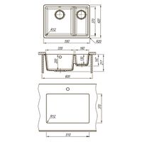 Кухонная мойка Lemark SINARA 550.2-U подстольного монтажа с доп.чашей из кварцгранита, Грей арт-9910081 — фото 4, Кухонные мойки