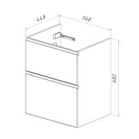 Тумба Lemark VEON 60 см под 1 раковину, подвесная/напольная, 2 ящика, цвет корпуса, фасада: Белый гл арт-LM01V60T — фото 8, Тумбы под раковину