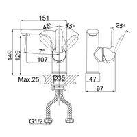Товар: Смеситель для раковины D&K Rhein , хром арт-DA1342101 - фото 3 Смеситель для раковины D&K Rhein , хром арт-DA1342101 — фото 3, Смесители для раковины