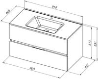 Тумба под раковину Aquanet Алвита New 90 2 ящика, дуб веллингтон табак арт-00334187 — фото 15, Тумбы под раковину