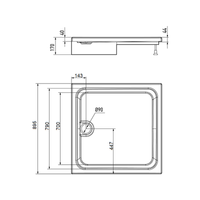 Душевой поддон ERLIT белый арт-ER9017H-1 — фото 3, Акриловые душевые поддоны