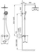 Душевая стойка Rondo с изливом, вороненая сталь арт-VSFS-1R1GM — фото 4, Душевые стойки