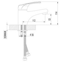 Omega Смеситель для раковины, монолит.излив 53мм, р/ОД, хром, LM, арт-LM3106C — фото 2, Смесители для раковины