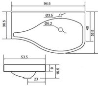 Раковина для тумбы Aquanet Сопрано 95 R арт-НФ-00007880 — фото 6, Раковины встраиваемые сверху