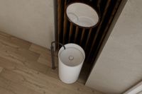 Раковина отдельностоящая ABBER Stein AS2516 белая матовая — фото 4, Раковины напольные