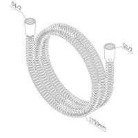 F0417D00 Душ.шланг ребристый 1750 мм, нержавеющая сталь — фото 2, Душевые шланги