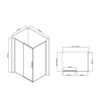 Душевой уголок Slim-U VSR-2SU9012CL, 1200*900, хром, стекло прозрачное — фото 4, Прямоугольные душевые уголки