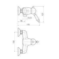 Смеситель Labe для душа, золотой, арт-L581.5Z — фото 2, Смеситель для душа