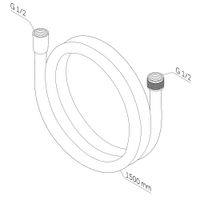 F0415B00 душевой шланг монолитный 1500мм, хром — фото 2, Душевые шланги