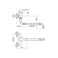 SAZAVA - смеситель кухонный настенный арт-SA501.5/25 — фото 2, Смесители для кухни