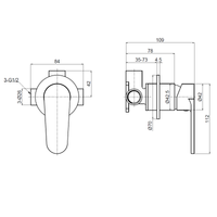 Novara Встраиваемый смеситель в комплекте с внутр. частью, цвет черый матовый арт-AQM8813MB — фото 3, Смеситель для душа