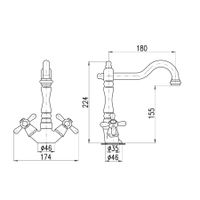 MORAVA - смеситель классический кухонный арт-MK320.5/8 — фото 2, Смесители для кухни
