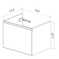 Тумба Lemark VEON MINI 60 см под 1 раковину, подвесная,1 ящик, цвет корпуса, фасада: Белый глянец арт-LM02VM60T — фото 7, Тумбы под раковину