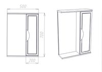 Зеркало со шкафом VIANT ЛИМА 50 подвесное белый арт-VLIM50-ZSH — фото 5, Зеркальные шкафы в ванную