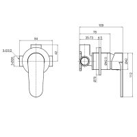 Novara Встраиваемый смеситель в комплекте с внутр. частью, цвет золото шлифованное арт-AQM8813BG — фото 3, Смеситель для душа