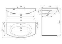 Раковина SANTEK Энигма 100 мебельная белый (WH207777) — фото 8, Раковины подвесные