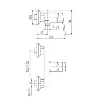 Смеситель Colorado для душа, цвет черный матовый/золото, арт-CO381.5CMATZ — фото 2, Смеситель для душа