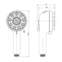 Комплект для животных: лейка 4-функц. Ø85х187мм, держатель настенный, ,LM, арт-LM8151PS — фото 2, Готовые комплекты для ванной комнаты