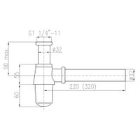 MD0545CMAT Сифон для умывальника диаметр 32 мм., ЧЕРНЫЙ МАТОВЫЙ — фото 2, Сифоны для раковины