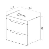 Тумба Lemark OLIVIA 65 см под 1 раковину, подвесная, 2 ящика, цвет корпуса: Дуб кантри, цвет фасада: арт-LM08OL65T — фото 9, Тумбы под раковину