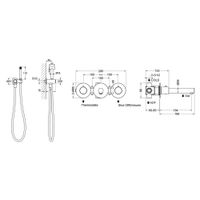 Смеситель для раковины встроенный с термостатом, с гигиеническим душем Timo Saona 2383/17SM золото матовое — фото 3, Смесители для раковины