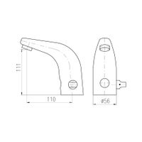 Cенсорный смеситель для умывальника. Постоянное напряжение 24 В. арт-SLU15 — фото 2, Смесители для раковины