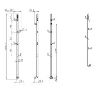Полотенцесушитель электрический c поворотными крючками 178*1661, цвет: черный матовый. арт-AQM3150MB — фото 3, Электрические полотенцесушители