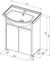 Тумба под раковину Aquanet Донна 60 белый глянец 00294390 — фото 14, Тумбы под раковину