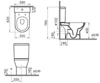 Товар: Integra Round Напольный безободковый унитаз Open-Back с бачком и сиденьем микролифт арт-9833B003-7206 - фото 3 Integra Round Напольный безободковый унитаз Open-Back с бачком и сиденьем микролифт арт-9833B003-7206 — фото 3, Напольные унитазы