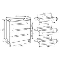 Тумба напольная с умывальником OLIVIA 80 /3 ящ/ AQUA DE MARCO 5080COLI/F/3 — фото 12, Тумбы с раковиной