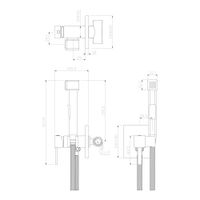 Смеситель скрытого монтажа с гигиенической лейкой KRISTAL, KRI22-410 — фото 3, Гигиенические души