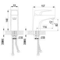 Shift Смеситель для раковины, монолит.излив 116мм, р/ОД, хром, LM, арт-LM4306C — фото 2, Смесители для раковины