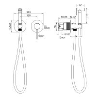 Смеситель встроенный с гигиеническим душем с защитой от ожогов Timo Saona золото шлифованное арт-2339/20SM — фото 2, Гигиенические души