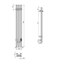 Полотенцесушитель Пэк сп Вектор кв 3 95*12,5 графит ВГП арт-ПэкВеккв3_95х12,5графВГП — фото 2, Электрические полотенцесушители