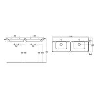 Умывальник LUXURY 120, Dreja арт-11120-KL — фото 2, Раковины подвесные