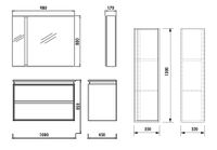 VERTI Нижний модуль c выдвижными ящиками (100 см) NE0100.42.VV + Раковина SU100-00CB00E-0000 арт-NE0100.42.VV + SU100-00CB00E-0000 — фото 2, Тумбы с раковиной