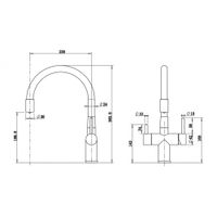 Смеситель для кухни с фильтром Milacio Ultra 560 (MCU.560.GM) вороненая сталь — фото 6, Смесители для кухни