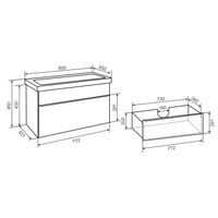 Тумба подвесная AXIOMA 80 /1 ящ/ AQUA DE MARCO 2080WGAXI/H — фото 8, Тумбы под раковину