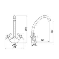 смеситель на раковину для бойлеров с низким давлением арт-EM113.5/1 — фото 2, Смесители для раковины