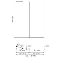 Salm 27P02-110 Fixed Стеклянная шторка — фото 3, Шторы для ванной