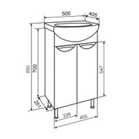 Тумба напольная с умывальником ELEGANSE 50 /хром/ AQUA DE MARCO 5050CELE — фото 8, Тумбы с раковиной