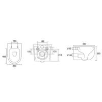 Унитаз ABBER Bequem подвесной белый, безободковый, смыв торнадо арт-AC1104TN — фото 15, Подвесные унитазы