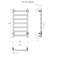 Товар: Полотенцесушитель Пэк 20 кв 80х50 матовый хром Пэк20кв/8050матхр - фото 2 Полотенцесушитель Пэк 20 кв 80х50 матовый хром Пэк20кв/8050матхр — фото 2, Электрические полотенцесушители